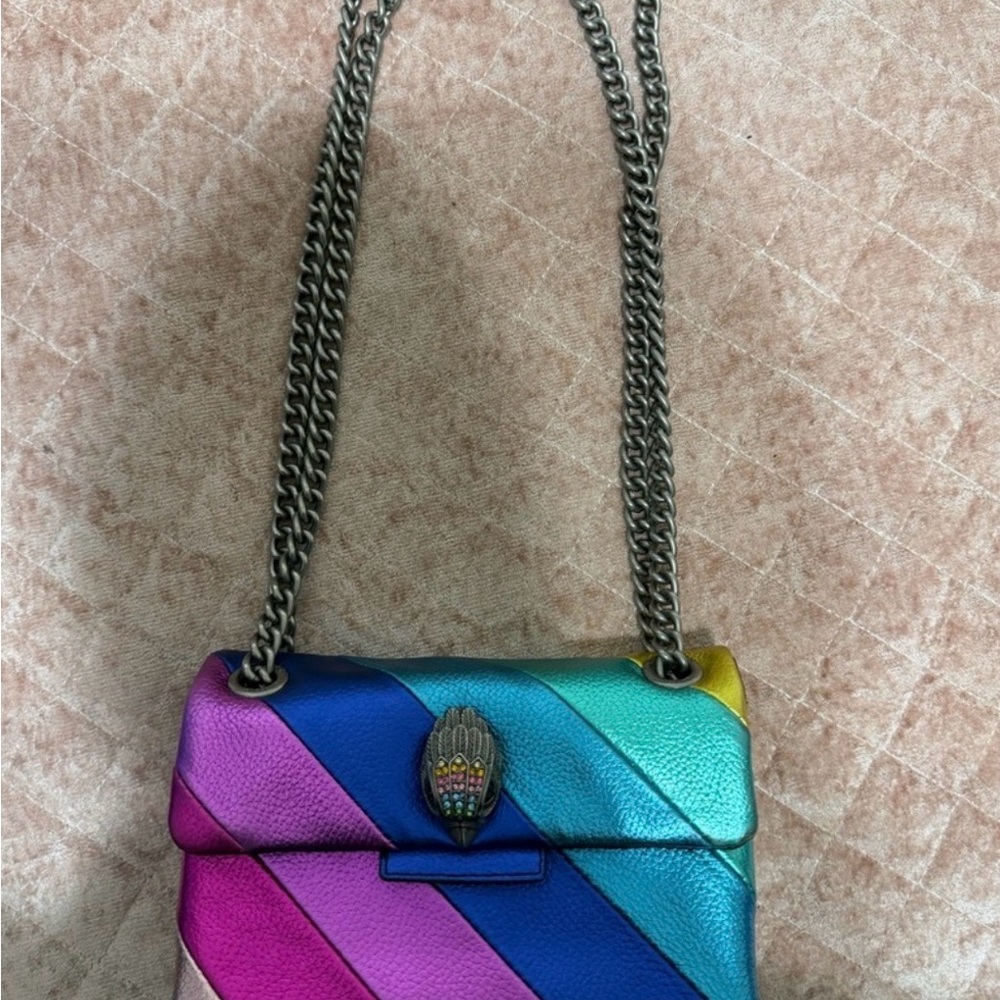 Kurt Geiger Rainbow Striped Shoulder Bag